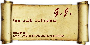 Gercsák Julianna névjegykártya